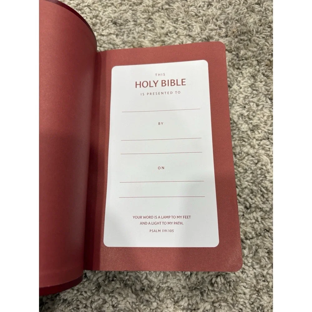 NKJV Holy Bible New King James Version Red Leather-Soft GIANT PRINT Reference